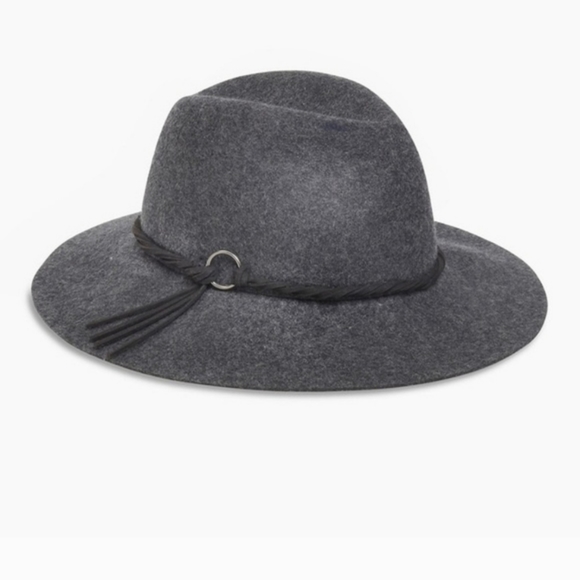 LUCKY BRAND NWT Charcoal Gray 100% Wool Ranger Hat w/ Black Braided Leather Trim Lucky Brand | Accessories | Lucky Brand Nwt Charcoal Gray 0  main image 4